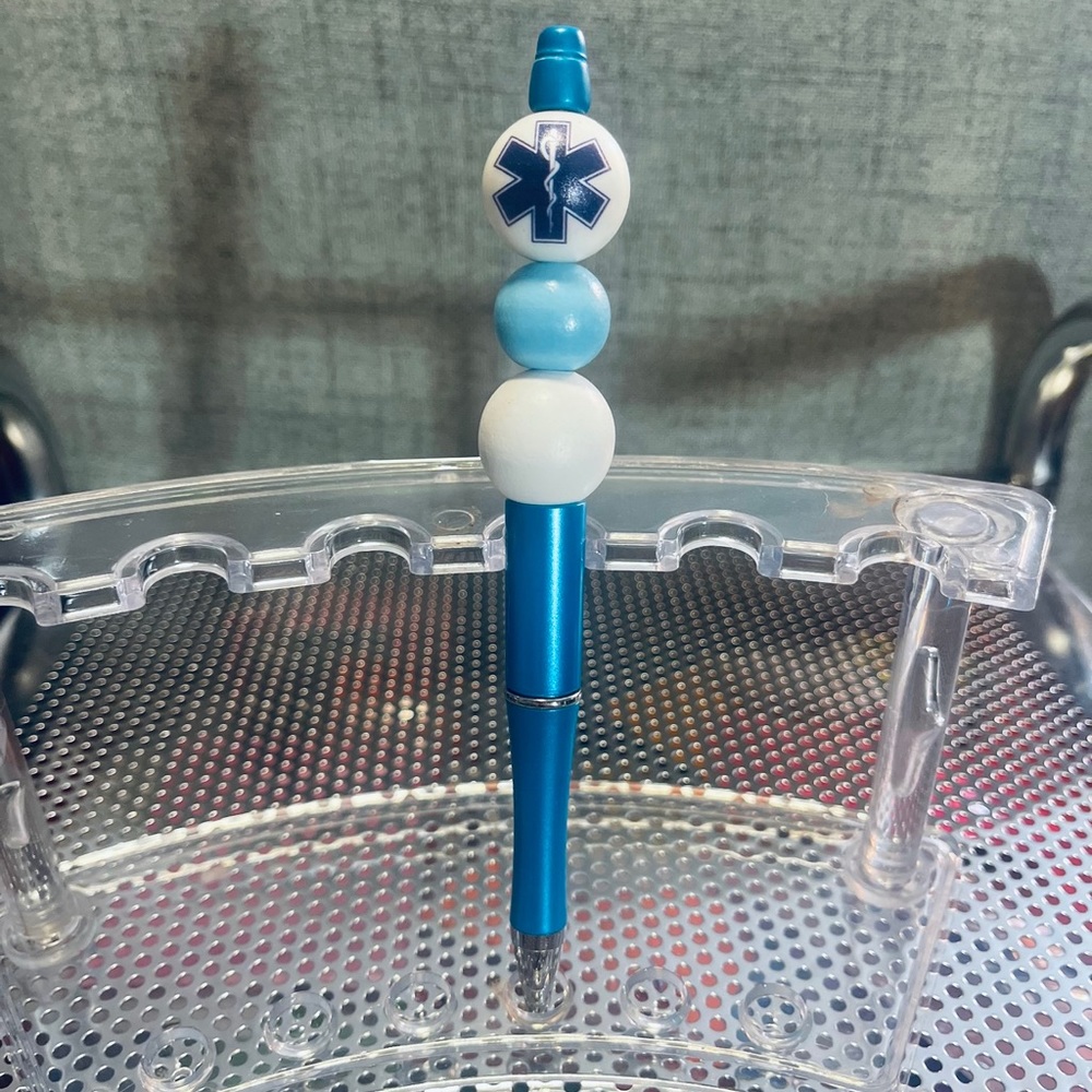 Paramedic EMT blue bead ink pen